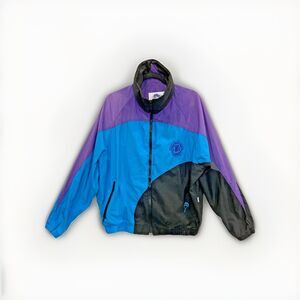Vintage 80’s - 90’s Jammin Custom Windbreaker Jacket Black Blue Purple Sz M USA